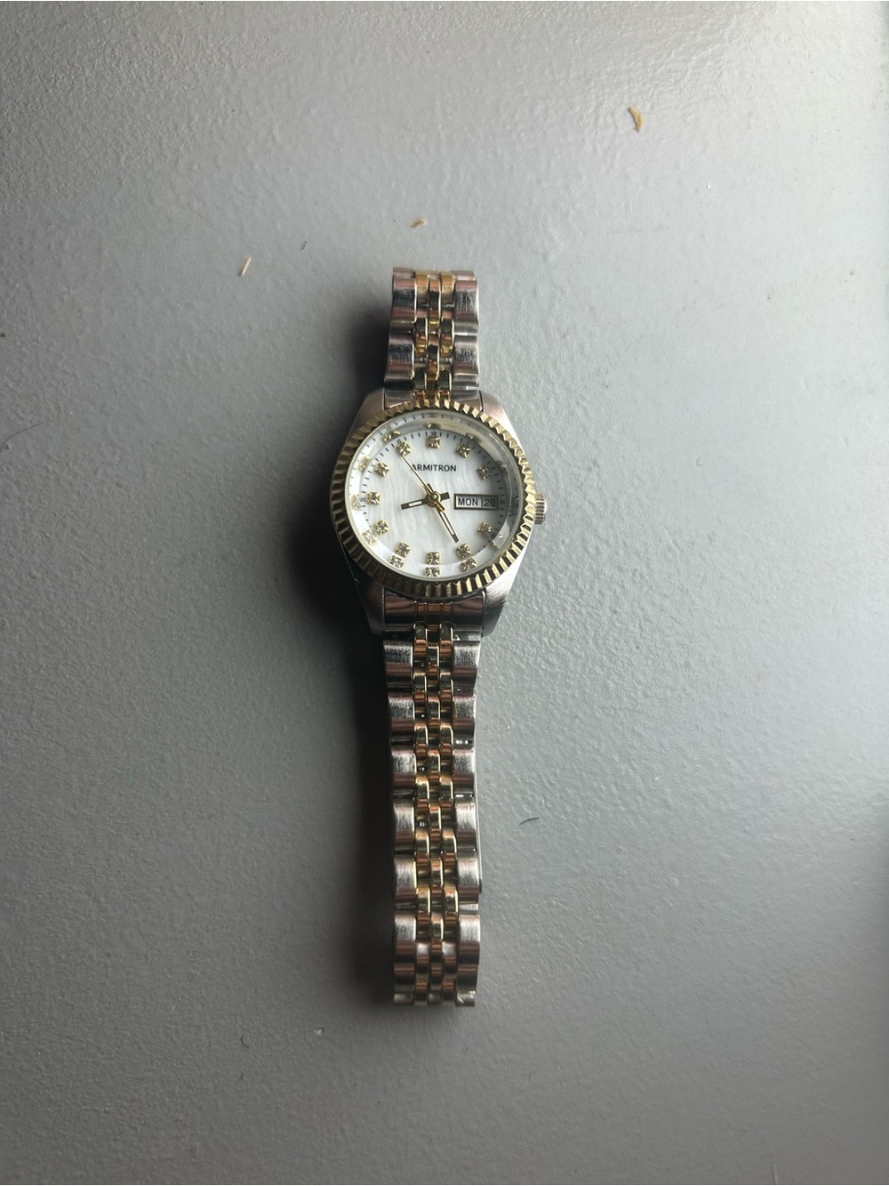 Two-Tone Women's Armitron Wristwatch with Day-Date